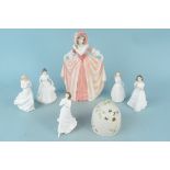 Five Royal Doulton figurines, 'Forget-Me-Not', 'Welcome', 'Loving You',