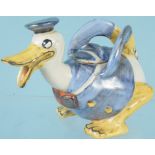 A 1930's Wadeheath Donald Duck nursery teapot, marked to the base 'By Permission Walt Disney',