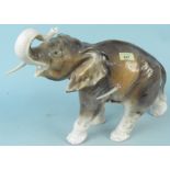 Royal Dux large elephant, approx 46cm long (as found to tusk,