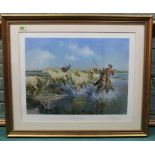 Terence Cuneo, limited edition artist signed print 'Wild Horses of the Camargue' 15/420, 51.