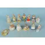 Eleven Royal Albert Beatrix Potter and nursery rhyme character figures together with two Bunnykins