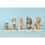 Five various Goebel West German child figurines