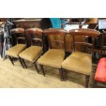 A set of four mid Victorian mahogany dining chairs