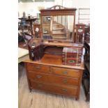 A Victorian mahogany four drawer dressing chest