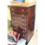 A 20th Century mahogany tall chest of eight drawers, approx.