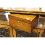 A 19th Century inlaid walnut sewing box with fitted interior