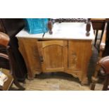 A Victorian marble topped washstand base, dimensions are approx.