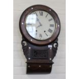 A mid 19th Century rosewood and mother of pearl inlaid drop dial wall clock