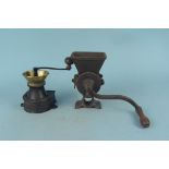 Two late 19th Century English domestic coffee grinders, one by 'Spong & Co No.