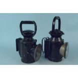 Two 19th Century railway signal lamps,