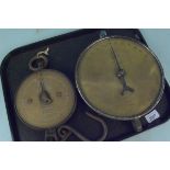 Two Salter brass faced spring balance scales No.20m and No.