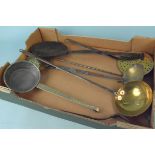 Assorted late 18th Century and later kitchen ladles,