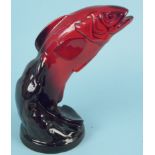 A Royal Doulton Flambe leaping trout,