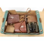 Three sets of cased binoculars by Tonelle,