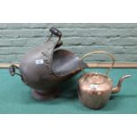A seamed copper kettle plus a copper coal helmet