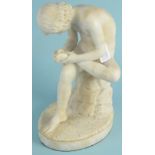 After Spinario 'Boy with Thorn in his Foot' marble figure,