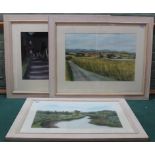 Three pastel landscapes by Jane Spence