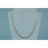 An 18ct gold flat link necklace,