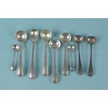 A quantity of silver condiment spoons (mostly Victorian),