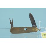 A 9ct gold penknife/cheroot cutter