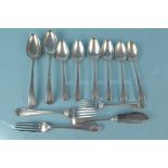 A collection of various Georgian and Victorian silver cutlery,