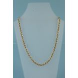A 9ct gold rope link necklace,
