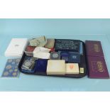 Royal Mint coin sets including two 1970 and a 1997 set in red deluxe case plus many other coins