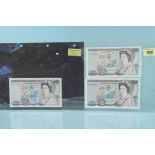 Three all different Chief Cashier Queen Elizabeth £20 banknotes