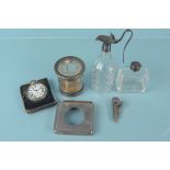 Mixed silver to include a cigar cutter, silver lidded glass jars,