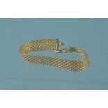 A 9ct gold weave link bracelet, weight approx 7.