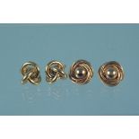 Two pairs of 9ct gold earrings, weight approx 6.
