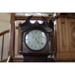 A mid 19th Century thirty hour oak longcase clock, with painted dial marked Samuel Hill,