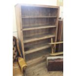 A late 19th Century pine open bookcase