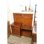 A late 20th Century yew wood cabinet,
