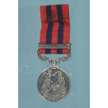 An India General Service medal with Jowaki 1877-8 clasp to 2409 Pte Thos Berry 2/9th Foot