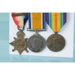 A WWI 1914 Star (with 'mons' clasp) trio to 5944 Pte S.Grimes Norf.R.