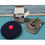Two military hats with a respirator (boxed)