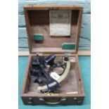 A cased sextant by Sewill, maker to the Royal Navy Liverpool,