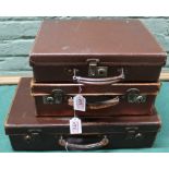 Three vintage small suitcases