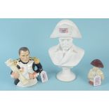 Three various ceramic figures of Napoleon