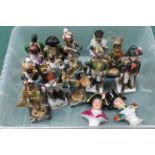 Sixteen ceramic military figures