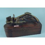 A cased sextant by W H Moralee North Shields (N.B.