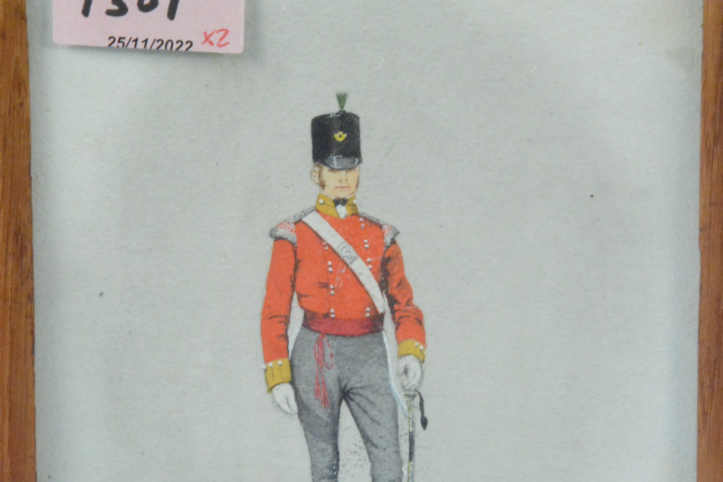 Two small paintings depicting Georgian Regiments, - Image 3 of 3