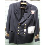 A Naval jacket with ribbons, named to Oliver Lascelles D.S.C. R.N.