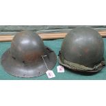 A British helmet with a U.S.A.