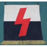 A German (PATTERN) trumpet banner with two fixing clips to top,