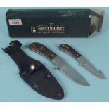 A 'deer hunter' two knife set with sheath and original box