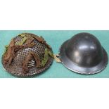 Two British helmets, one marked B.M.B.