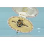 A 15ct gold and enamel sweetheart brooch to the 'Duke of Lancasters Own',