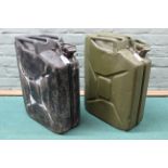 A WWII dated jerry can with a post war example